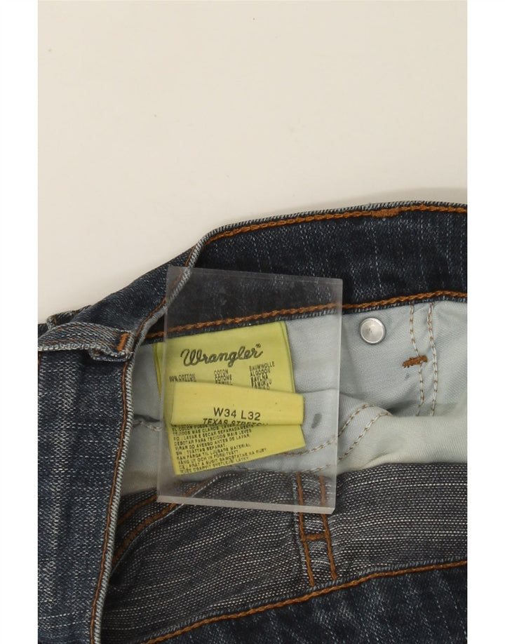 WRANGLER Herren Texas Stretch Straight Jeans W34 L32 Blaue Baumwolle