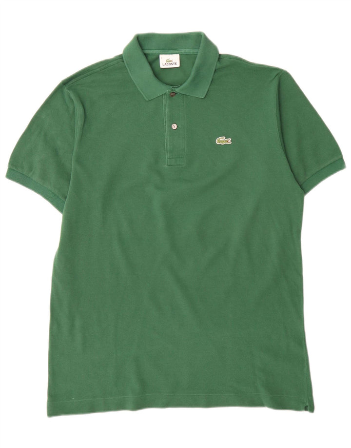 Lacoste Herren-Poloshirt, Größe 4, mittelgrüne Baumwolle