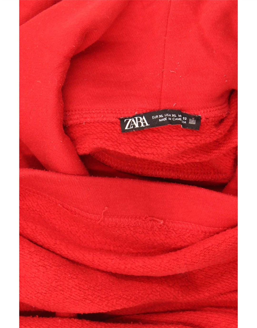 Zara Damen-Sweatshirt mit Rollkragen, übergroß, kurz geschnitten, UK 18, XL, Rot