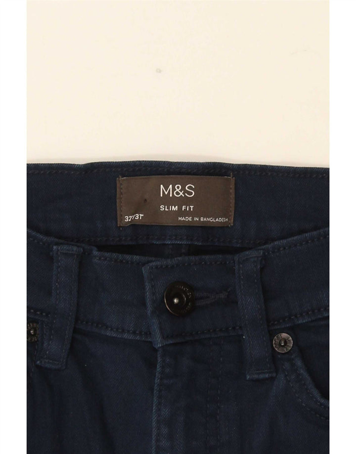 Marks & Spencer Herren Slim Jeans W32 L31 Blaue Baumwolle