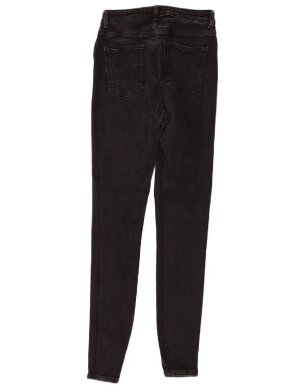M&Co Damen Skinny Jeans UK 10 Small W26 L28 Schwarze Baumwolle