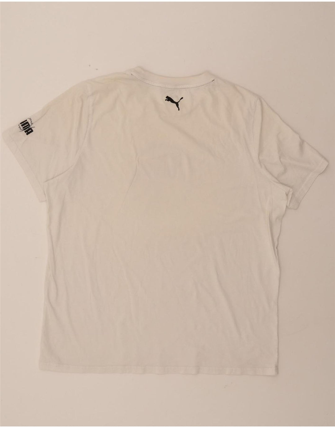 PUMA Mens Graphic T-Shirt Top 2XL White Vintage Puma and Second-Hand Puma from Messina Hembry 
