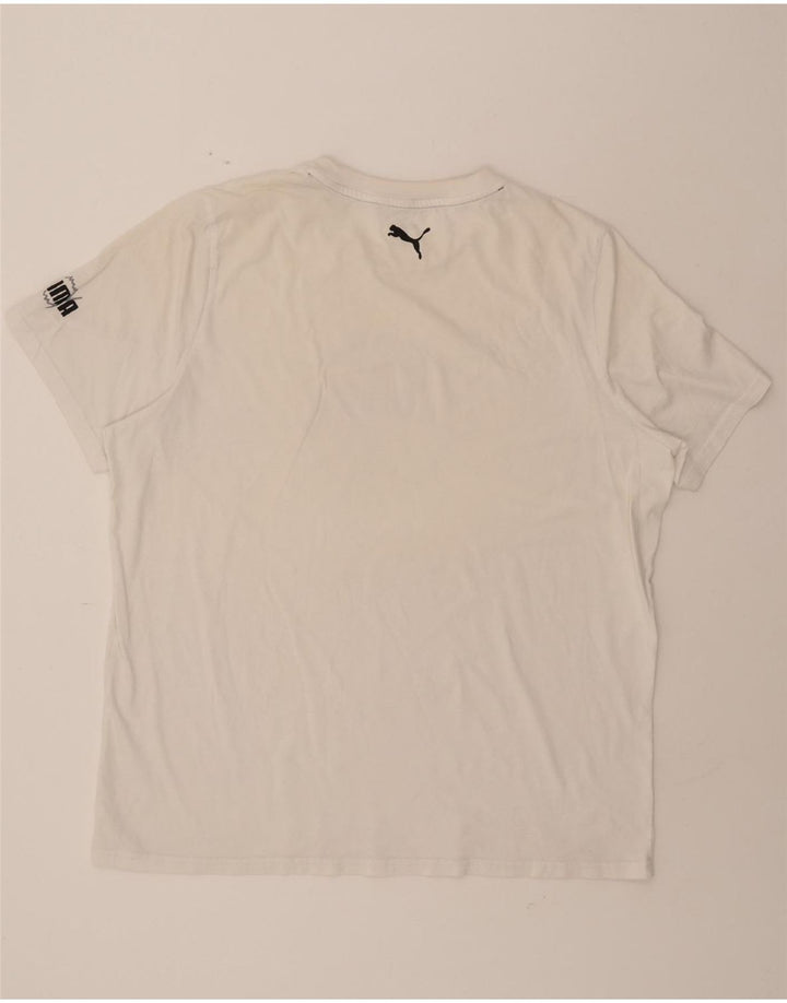 PUMA Mens Graphic T-Shirt Top 2XL White Vintage Puma and Second-Hand Puma from Messina Hembry 