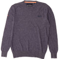 Superdry Herren-Pullover mit Rundhalsausschnitt, mittelmarineblaue Baumwolle