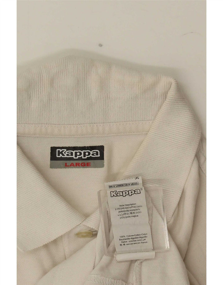 Kappa Herren-Poloshirt mit Grafik, groß, aus weißer Baumwolle