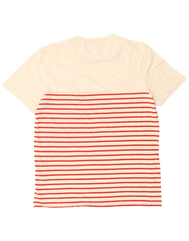 Lyle & Scott Herren-T-Shirt-Oberteil, groß, weiß gestreift, Baumwolle