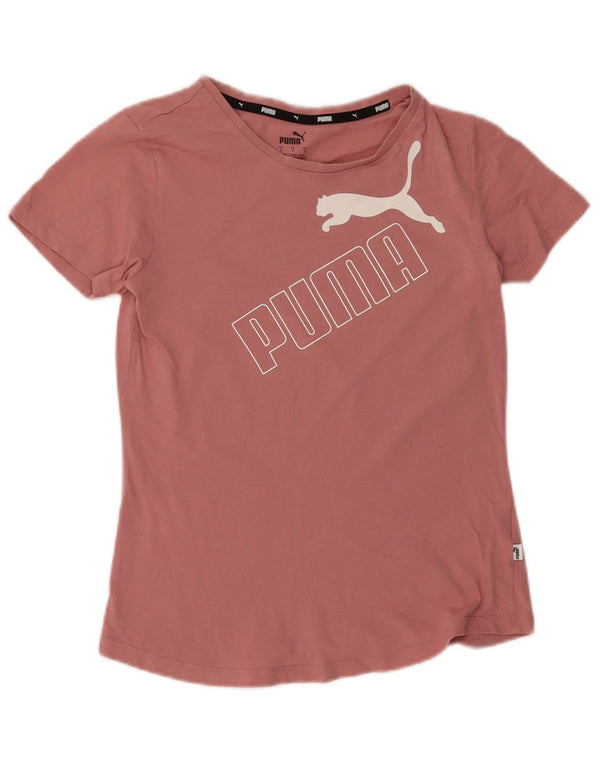 Puma Damen Grafik T-Shirt Top UK 10 Small Pink
