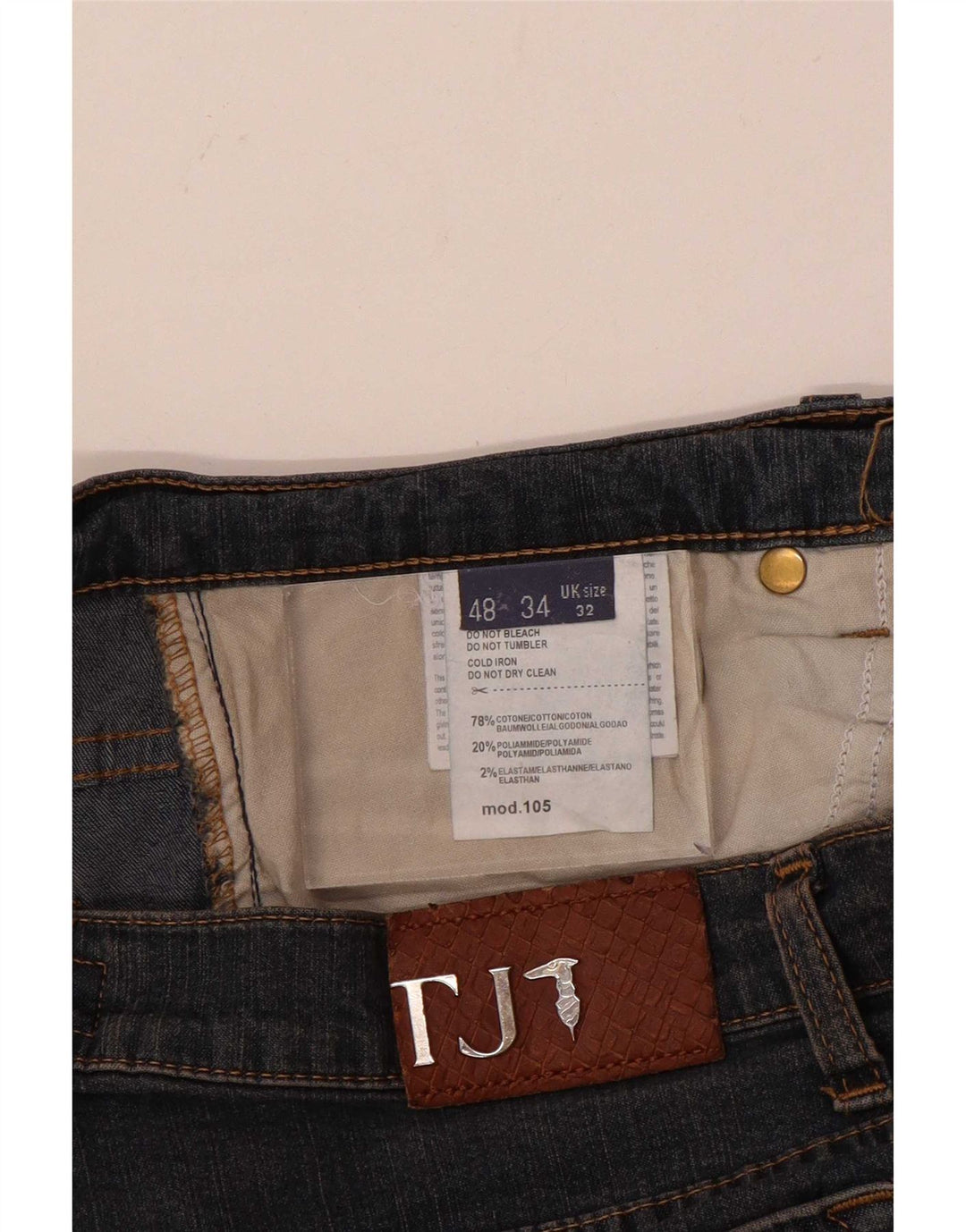 Trussardi Damen Straight Jeans W32 L31 Blaue Baumwolle