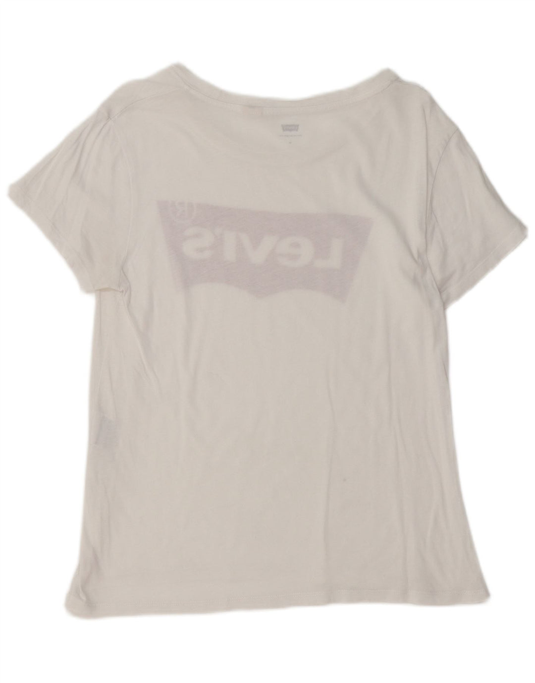 LEVI'S Damen Grafik-T-Shirt-Oberteil UK 12 Mittelweiß