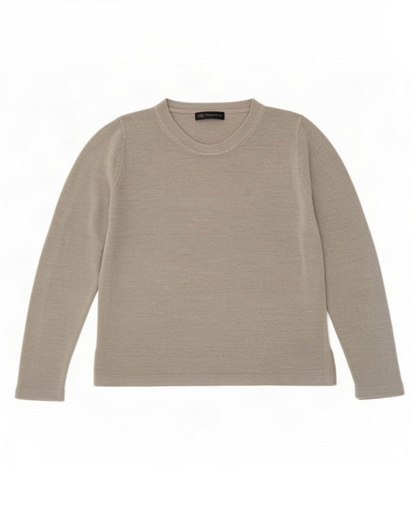 Marks & Spencer Damen-Pullover mit Rundhalsausschnitt, Gr. 40, Größe L, Grau, Acryl