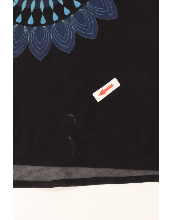 Desigual Damen Grafisches asymmetrisches Tunikakleid EU 38 Mittelschwarz Geometrisch