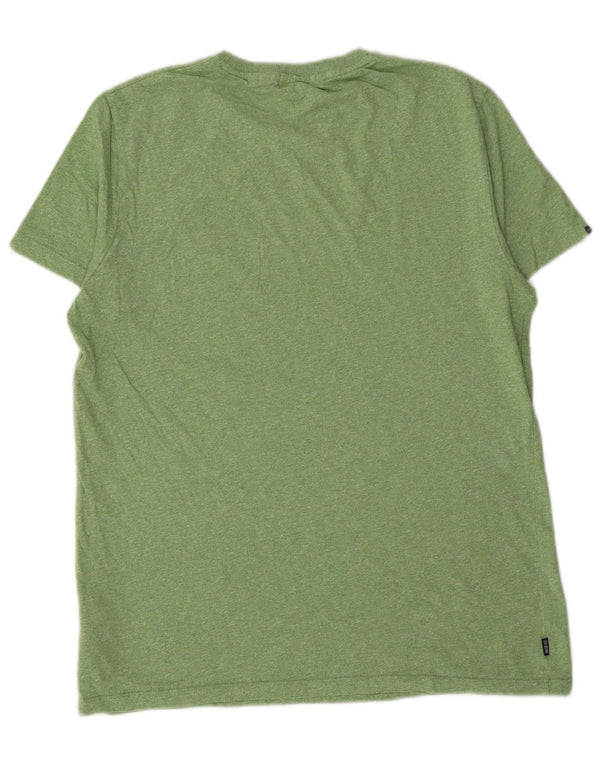 SUPERDRY Herren-T-Shirt-Oberteil, groß, grüne Baumwolle