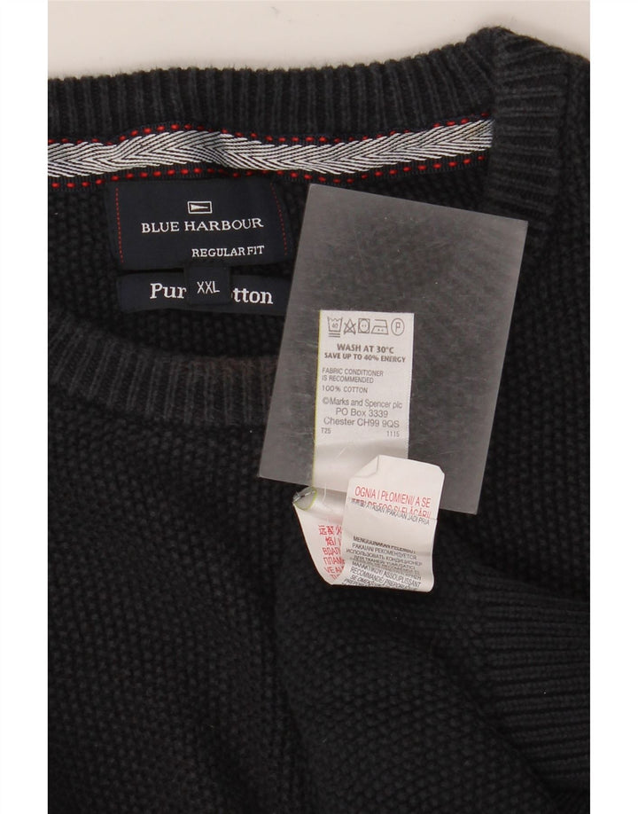 Marks & Spencer Herren Blue Harbor Rundhalspullover Pullover 2XL Marineblau