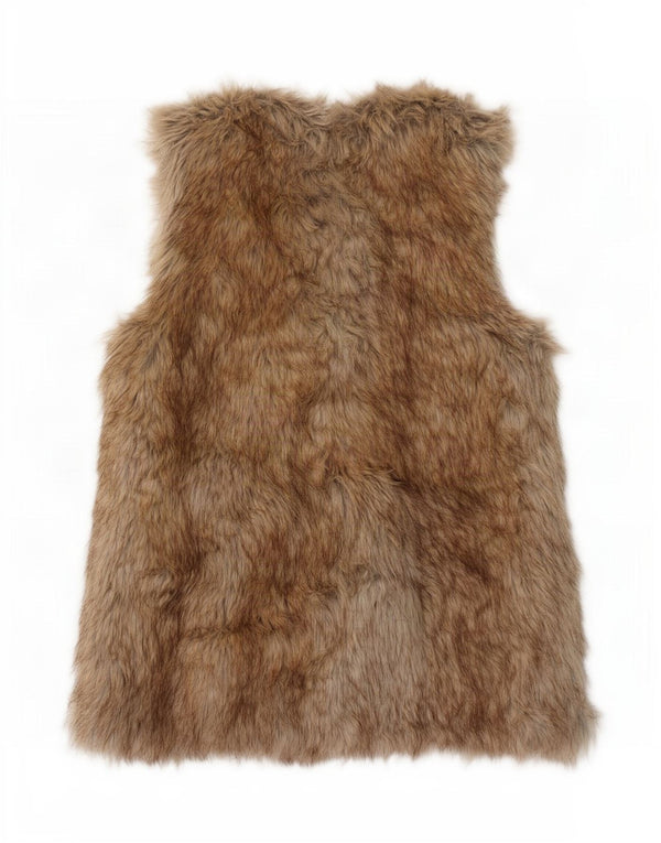 Zara Damen Trafaluc Kunstpelzweste UK 12 Medium Beige Acryl