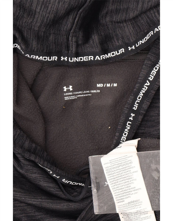 UNDER ARMOUR Damen Crop Hoodie Pullover UK 14 Mittelgrau meliertes Polyester