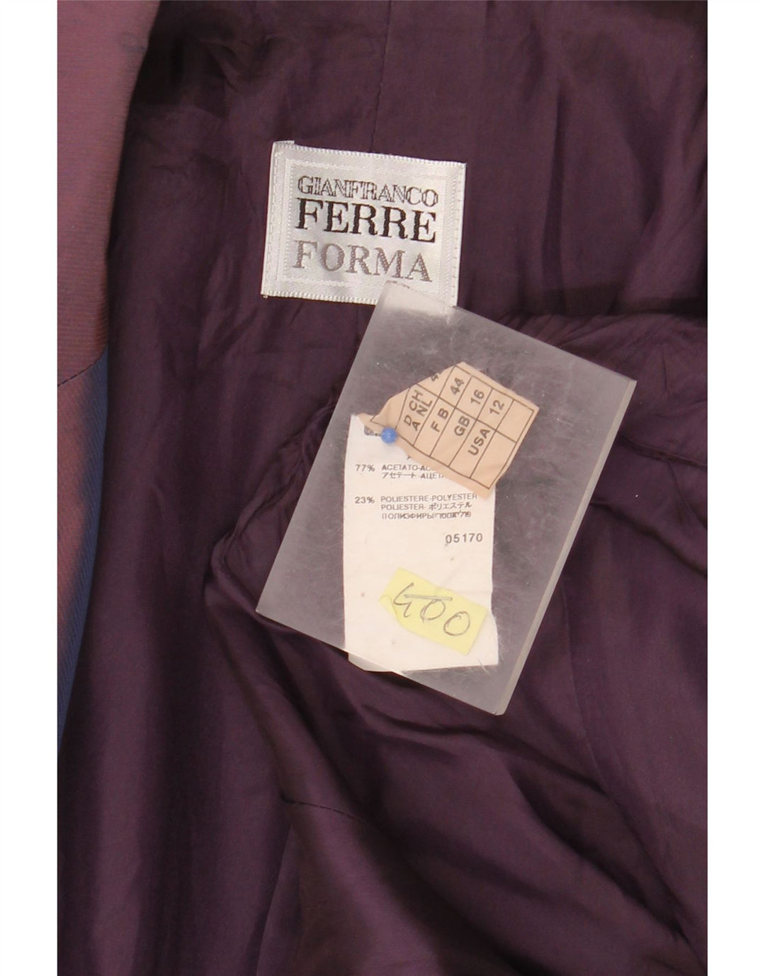 GIANFRANCO FERRE Damen 2-Knopf-Blazerjacke UK 16 Großes lila Blumenmuster