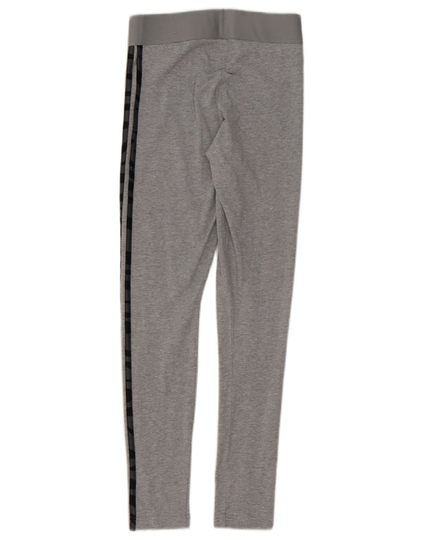 Adidas Damen Leggings UK 4/6 XS Graue Baumwolle