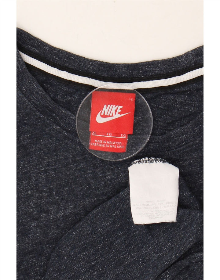 NIKE Mens T-Shirt Top XL Navy Blue Flecked Cotton Vintage Nike and Second-Hand Nike from Messina Hembry 