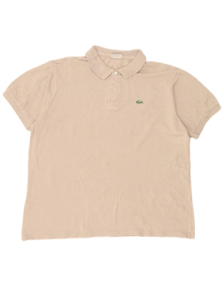 Lacoste Herren Poloshirt Größe 7 2XL Beige Baumwolle