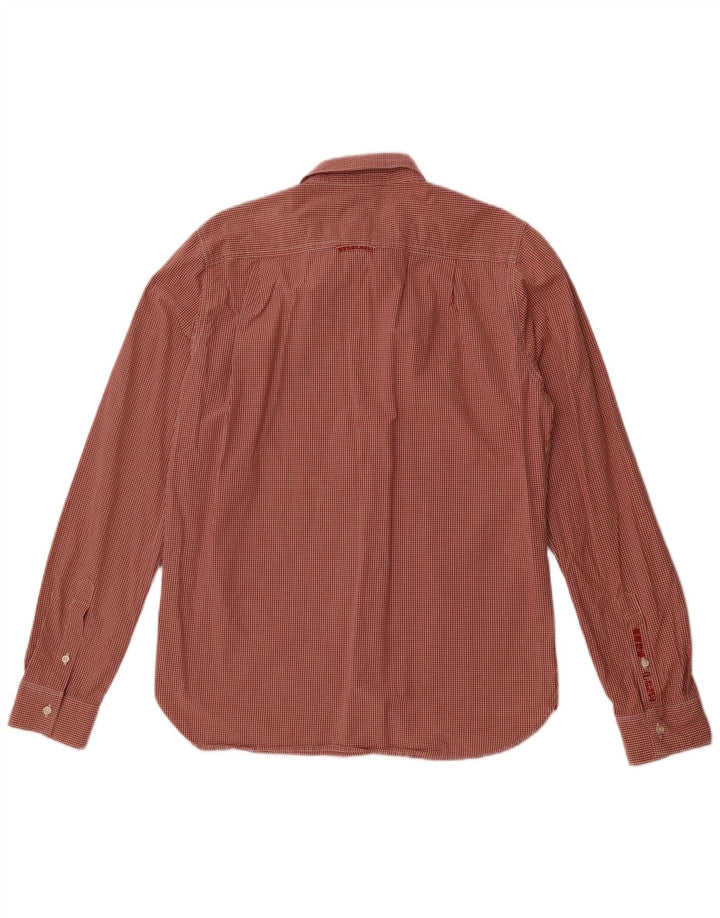 Superdry Herren-Hemd aus Baumwolle, groß, rotes Gingham-Muster