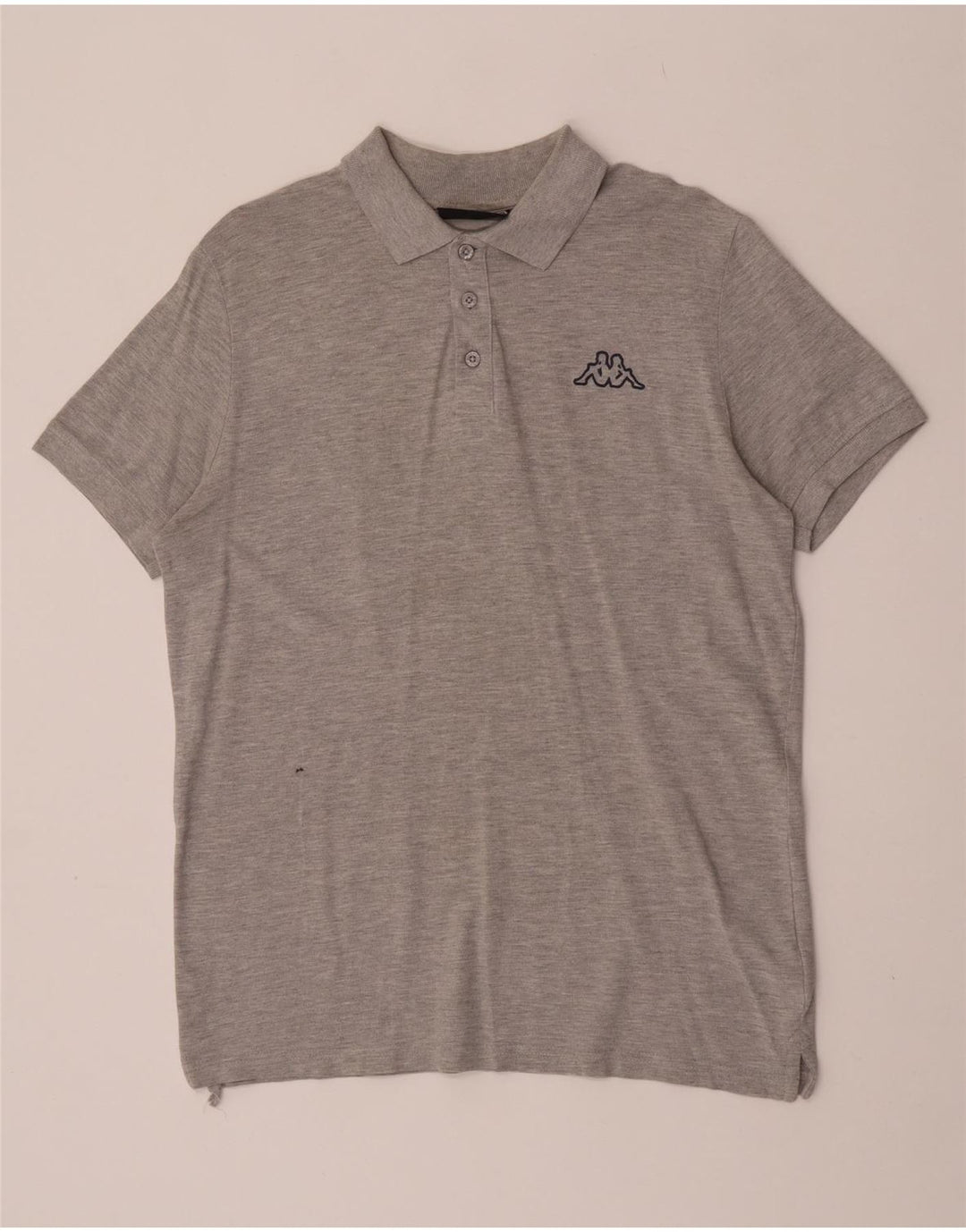Kappa Herren-Poloshirt aus mittelgrau gefleckter Baumwolle