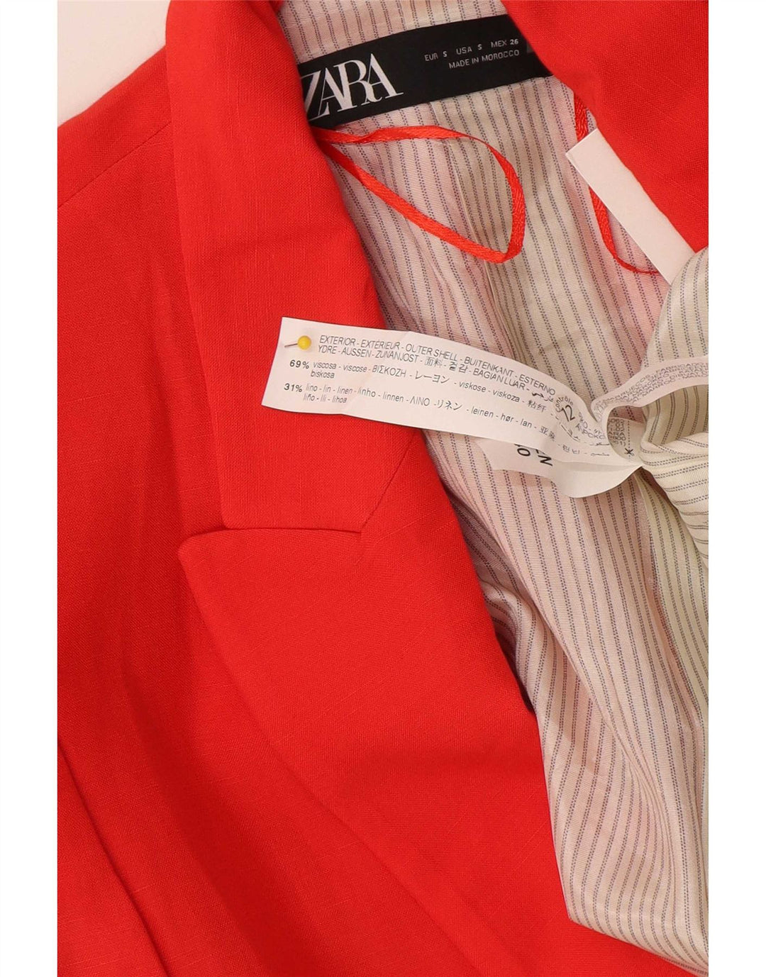 Zara Damen-Blazer mit lockerer Passform, UK 10, kleine rote Viskose