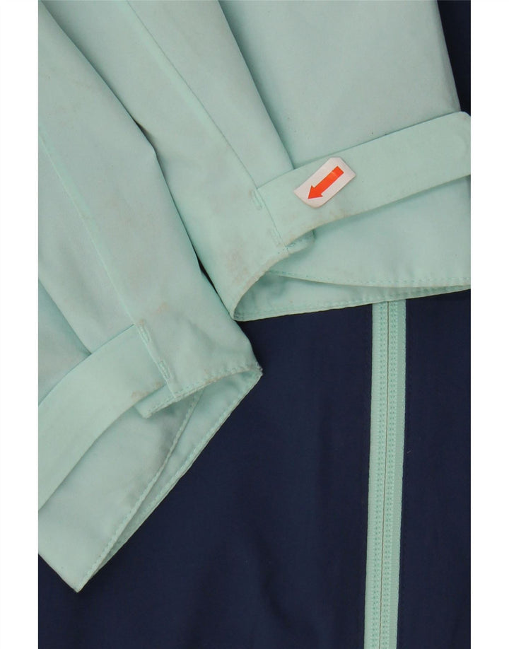 Jack Wolfskin Damen Regenjacke mit Kapuze UK 10/12 Mittelblauer Farbblock
