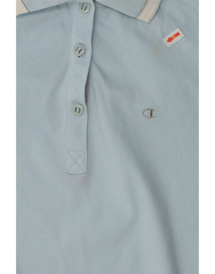 CHAMPION Womens Polo Shirt UK 16 Large Blue Cotton Vintage Champion and Second-Hand Champion from Messina Hembry 