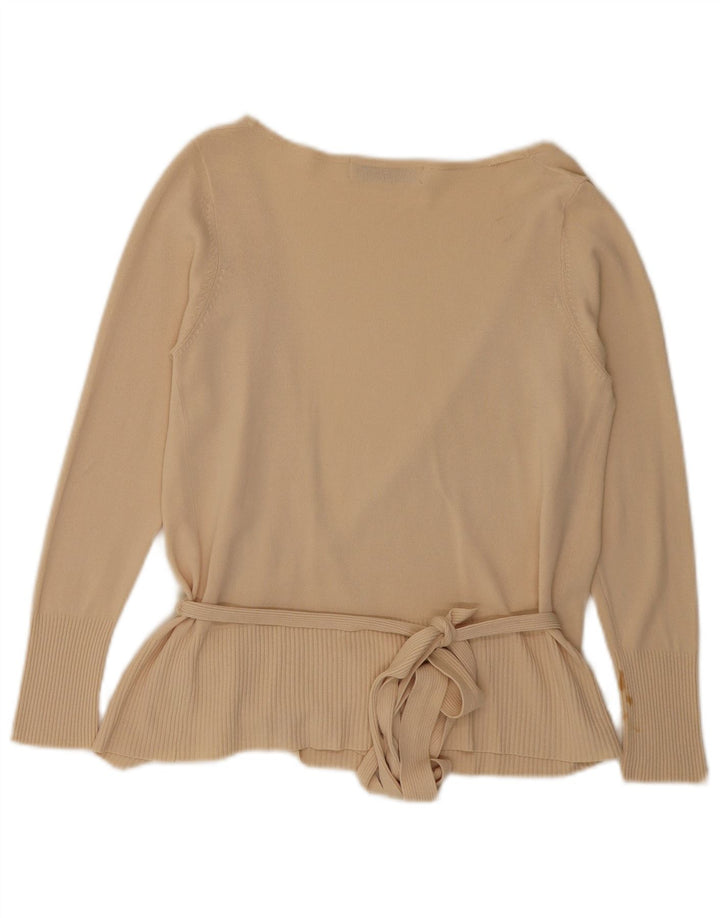 Zara Damen Wickel-Cardigan-Oberteil UK 12 Medium Beige Rayon