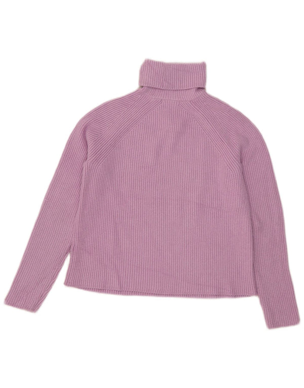 Marks & Spencer Damen Crop Rollkragenpullover Pullover UK 10 Small Lila