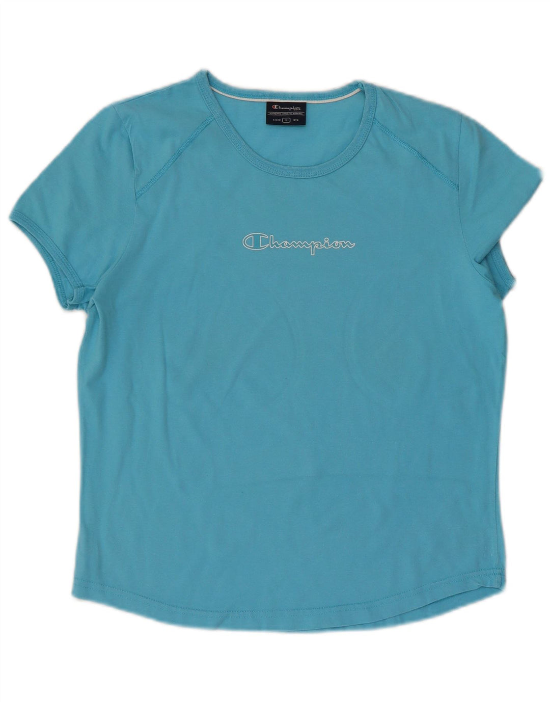 Champion Damen Grafik T-Shirt Top UK 14 Large Blau