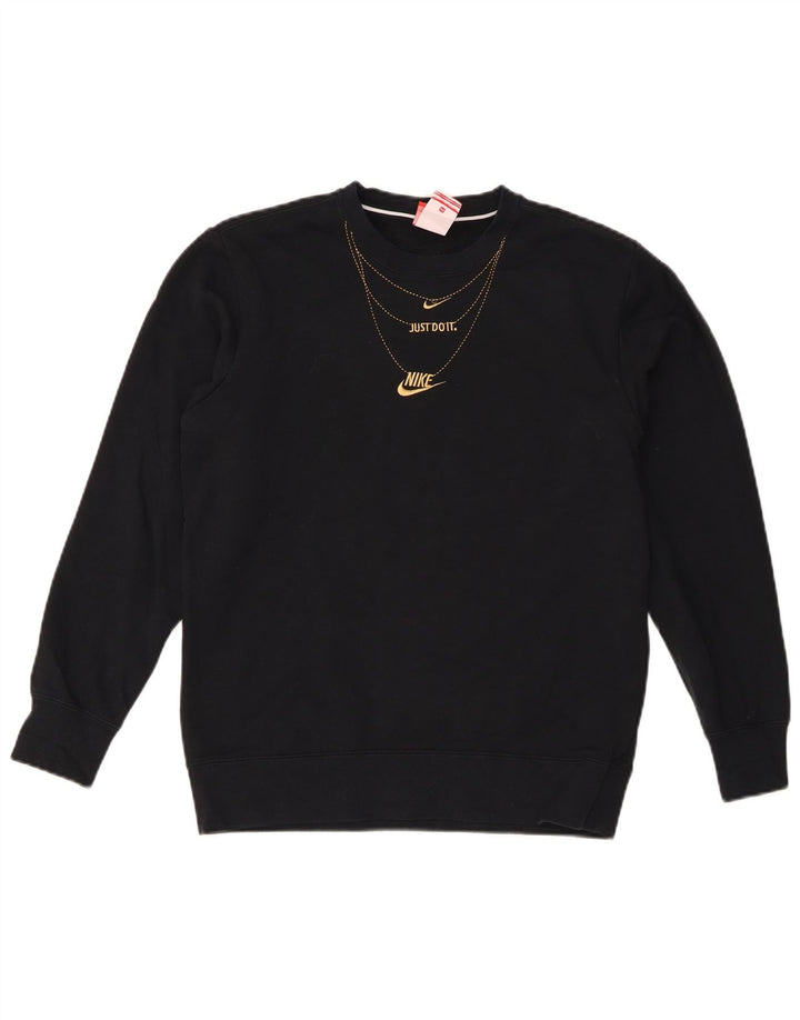 Nike Herren-Sweatshirt mit Grafik, XS, schwarze Baumwolle