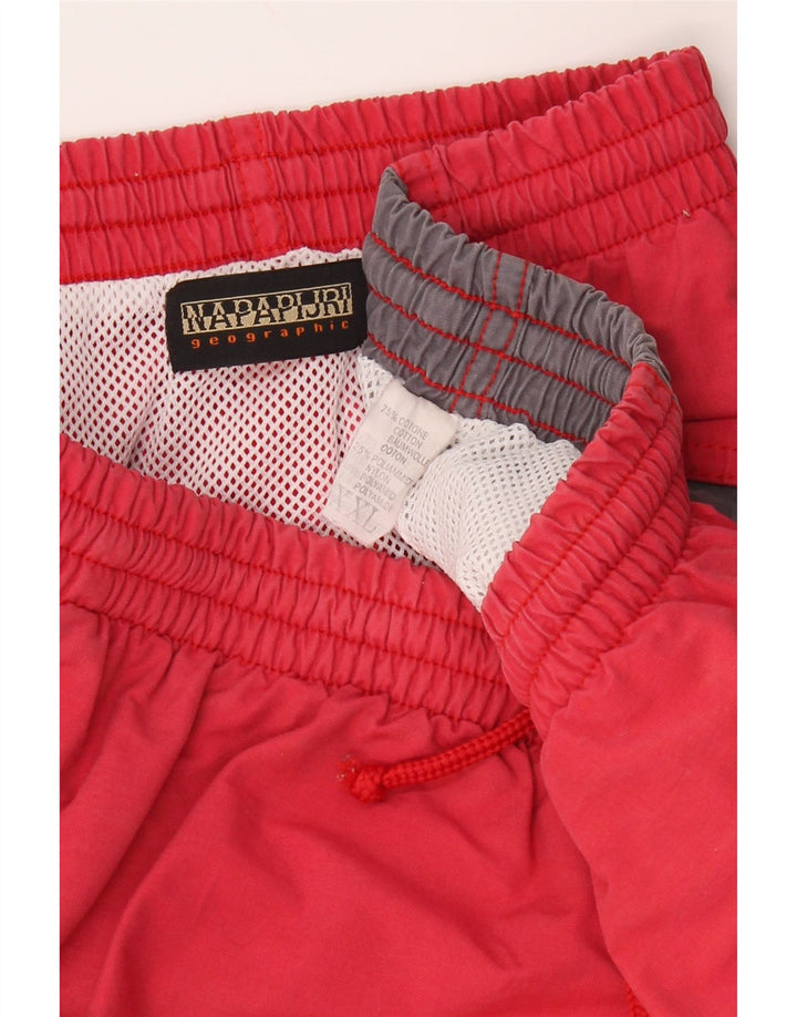 NAPAPIJRI Herren-Sportshorts mit Grafik, 2XL, rote Colourblock-Baumwolle