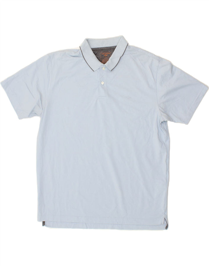 DOCKERS Mens Polo Shirt Large Blue Cotton Vintage Dockers and Second-Hand Dockers from Messina Hembry 