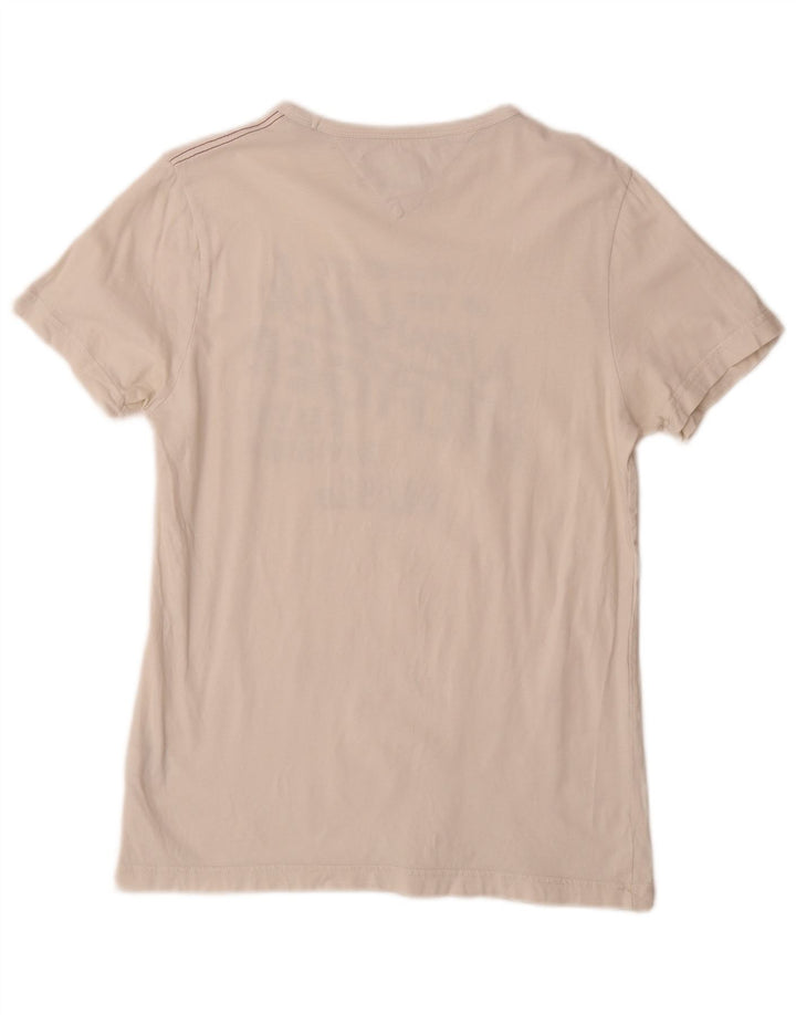 Tommy Hilfiger Herren-T-Shirt mit Grafik, Größe S, weiße Baumwolle