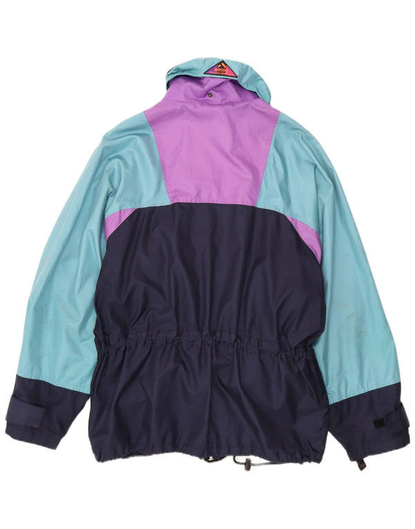 Aesse Herren Regenjacke UK 40 Large Marineblau Colourblock Polyamid