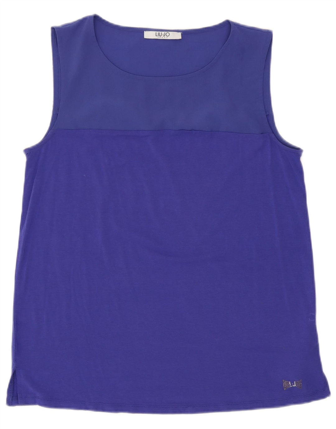 Liu Jo Damen Weste Top UK 6 XS Blaue Viskose