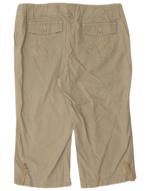 Eddie Bauer Damen Caprihose US 16 2XL W38 L20 Khaki Baumwolle
