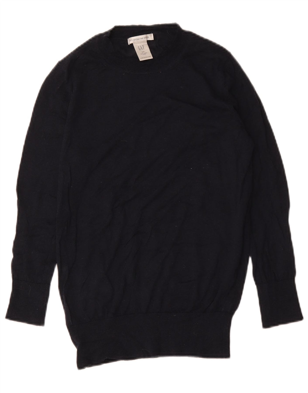 Gap Damen-Pullover mit Rundhalsausschnitt, UK 10, Größe S, marineblaue Wolle