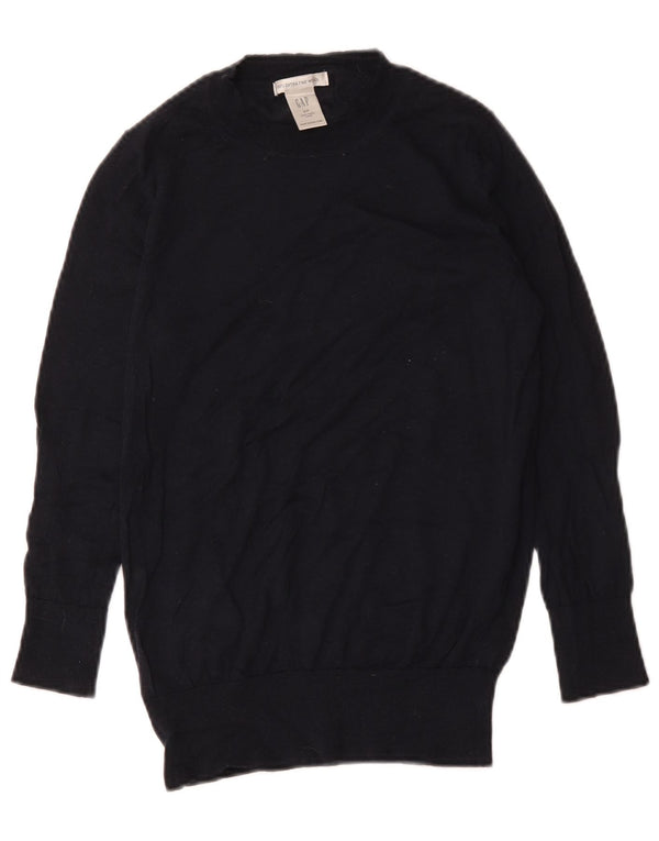 Gap Damen-Pullover mit Rundhalsausschnitt, UK 10, Größe S, marineblaue Wolle