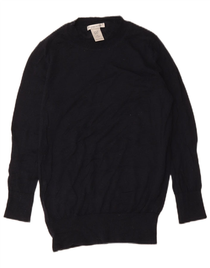 Gap Damen-Pullover mit Rundhalsausschnitt, UK 10, Größe S, marineblaue Wolle