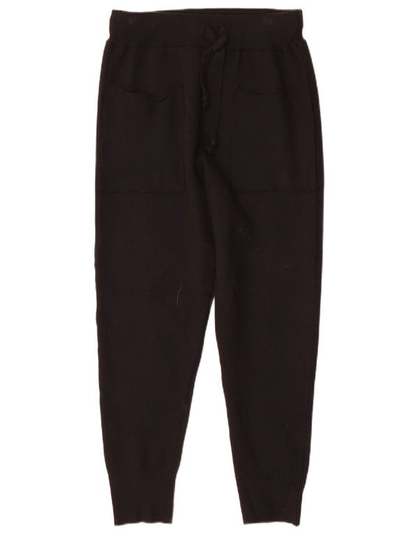 Zara Damen Strick-Jogginghose, Freizeithose, Größe S, W26, L27, schwarze Viskose