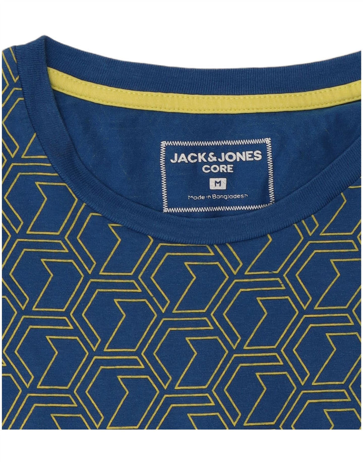 Jack & Jones Herren Grafik-T-Shirt-Oberteil Mittelblau Geometrisch