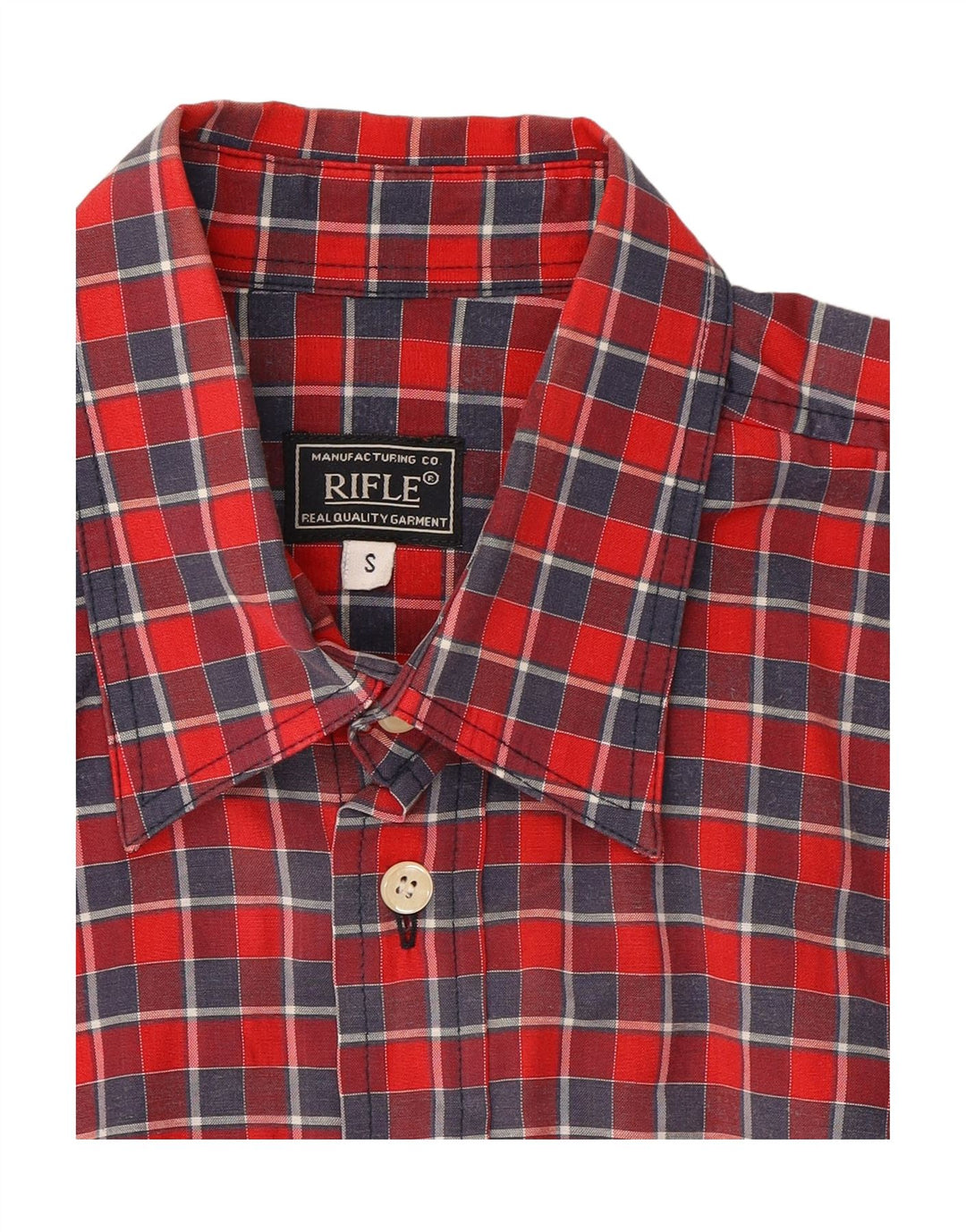 RIFLE Mens Shirt Small Red Check