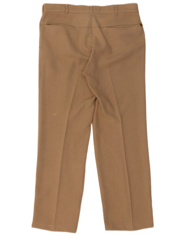 Farah Herren-Freizeithose, gerade, W34, L29, Beige, Polyester