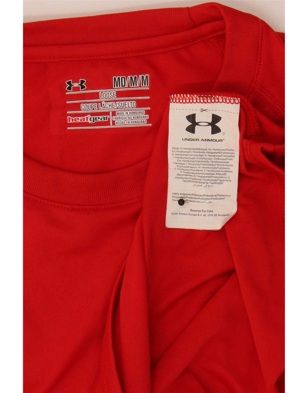 Under Armour Herren Heat Gear T-Shirt Top Mittelrotes Polyester