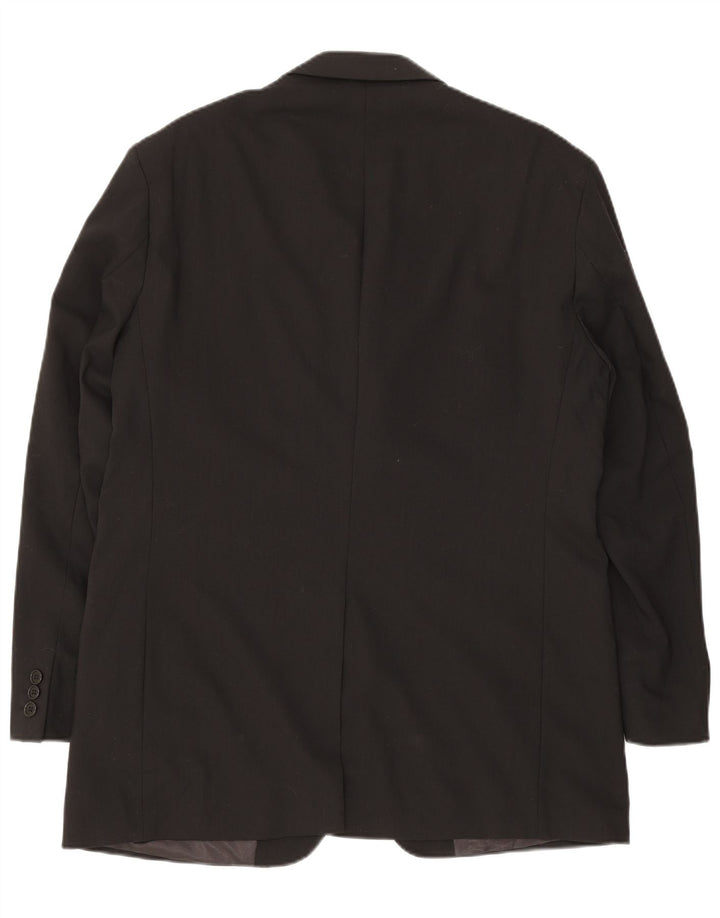 Marks & Spencer Herren-Blazer mit 3 Knöpfen, Gr. 42, Größe L, Schwarz, Schurwolle