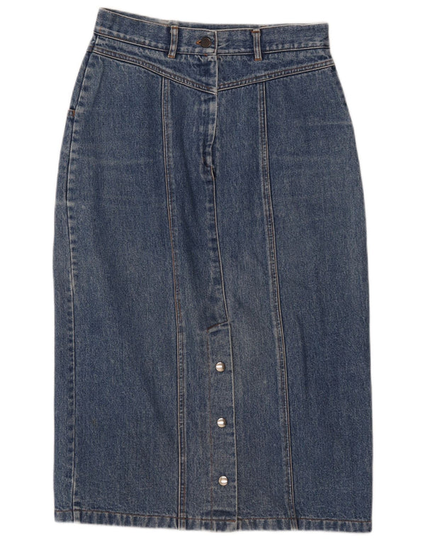 Vintage Damen Denim Bleistiftrock Medium W28 Blau