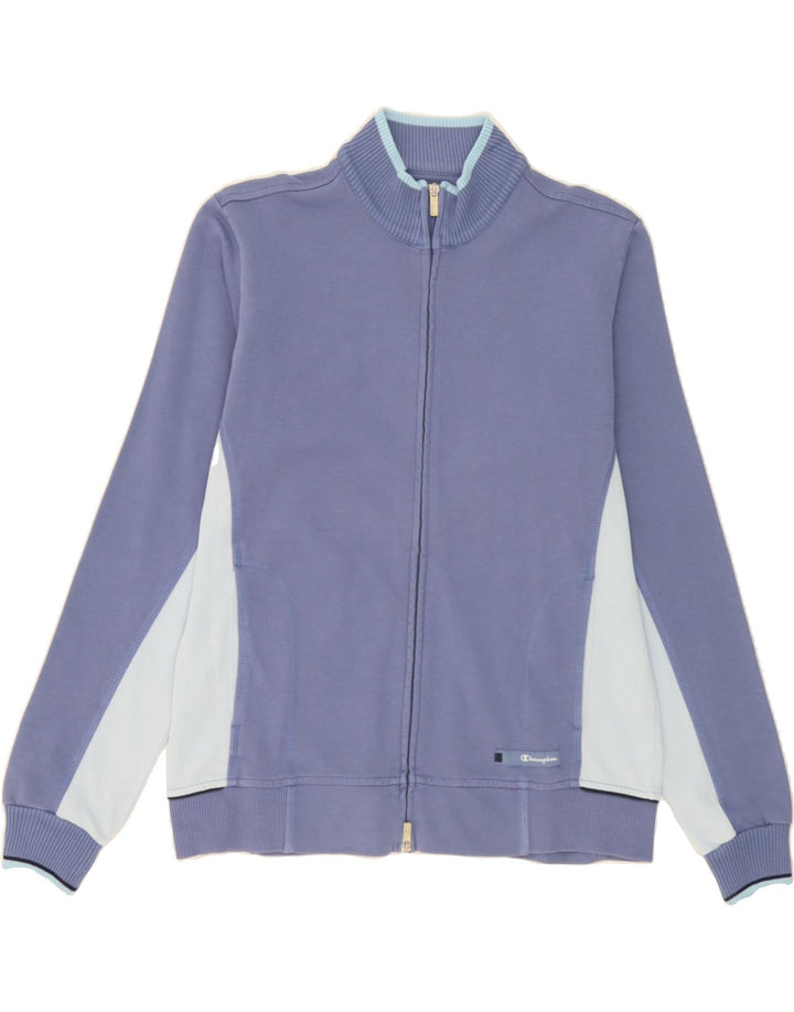 CHAMPION Womens Tracksuit Top Jacket UK 16 Large Blue Colourblock Vintage Champion and Second-Hand Champion from Messina Hembry 