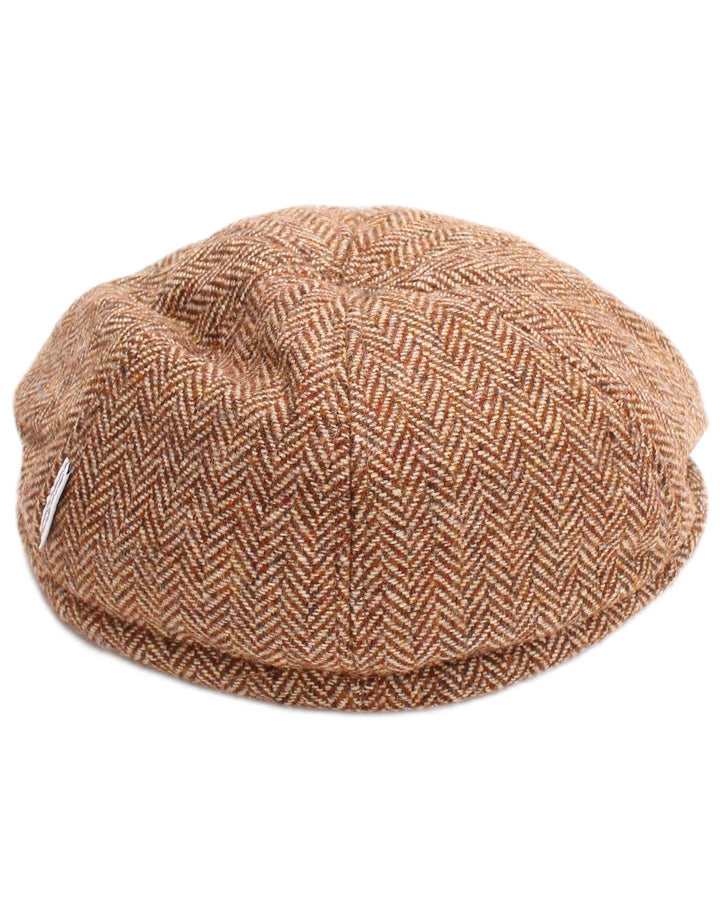 Conte of Florence Herren-Schiebermütze, mittelbeige, Fischgrätenmuster, klassisch